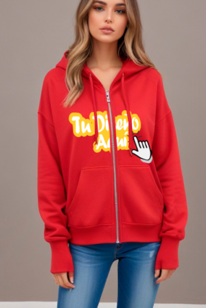 Campera frizada con capucha